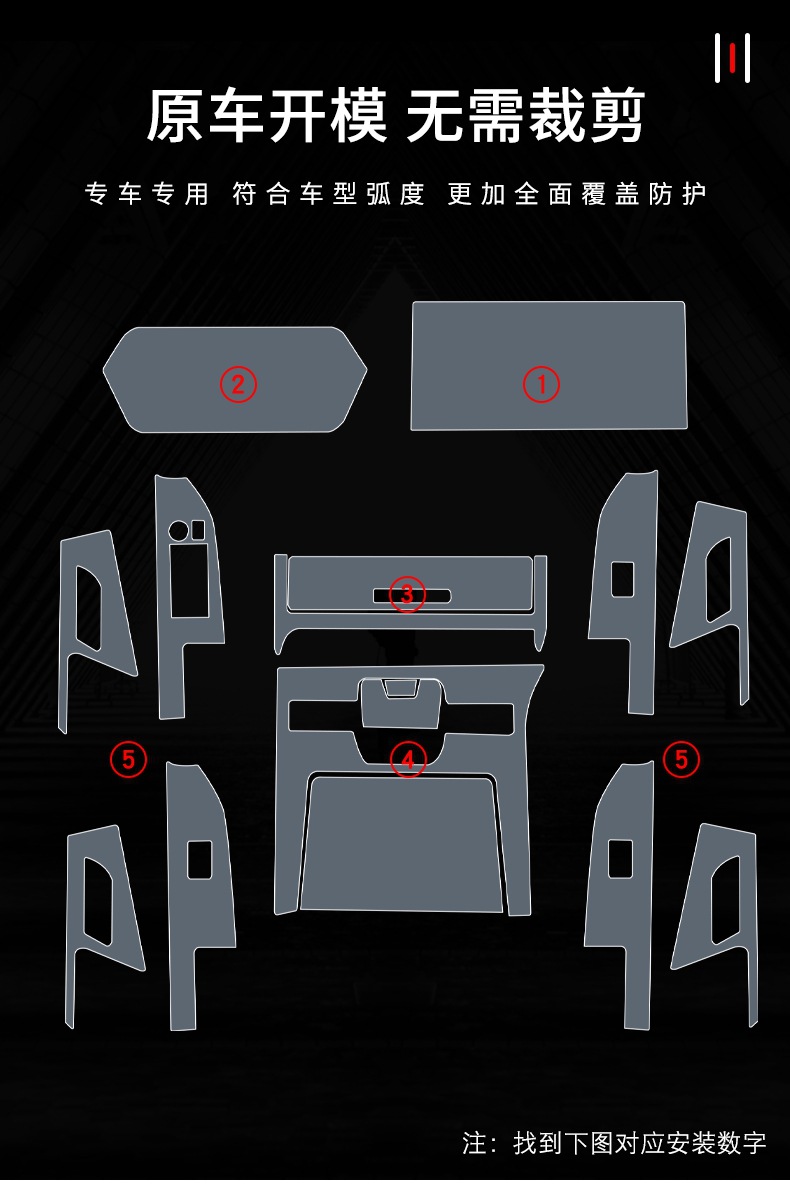 Suitable for 22-25 Toyota Bz4X Special Center Console Interior Car Stickers Car Modification Transparent Tpu Protective Film