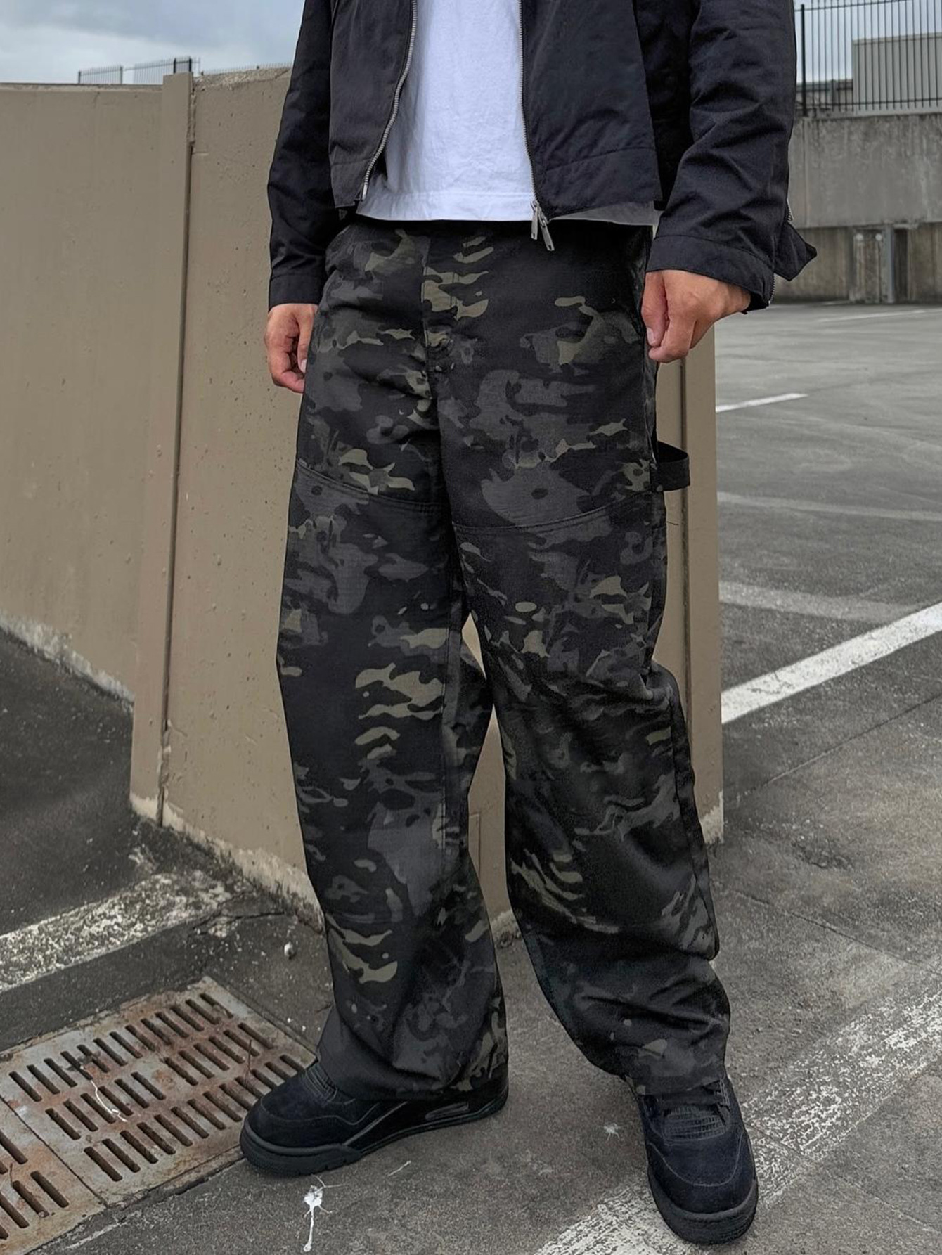 Herren Camouflage Cargohose Locker Geschnittene Arbeitshose_voghion.com