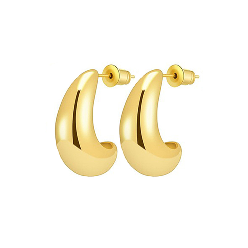 Cobre especial transfronterizo plateado 18K pendientes de oro real pendientes de alto grado pendientes geométricos de las mujeres pendientes de estilo frío pendientes simples de las mujeres