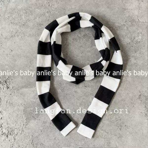 Punk Harajuku Style Girl Stripesd Thin Scarf Concave Shape Decorative Scarf Sexy Subculture Two-dimensional