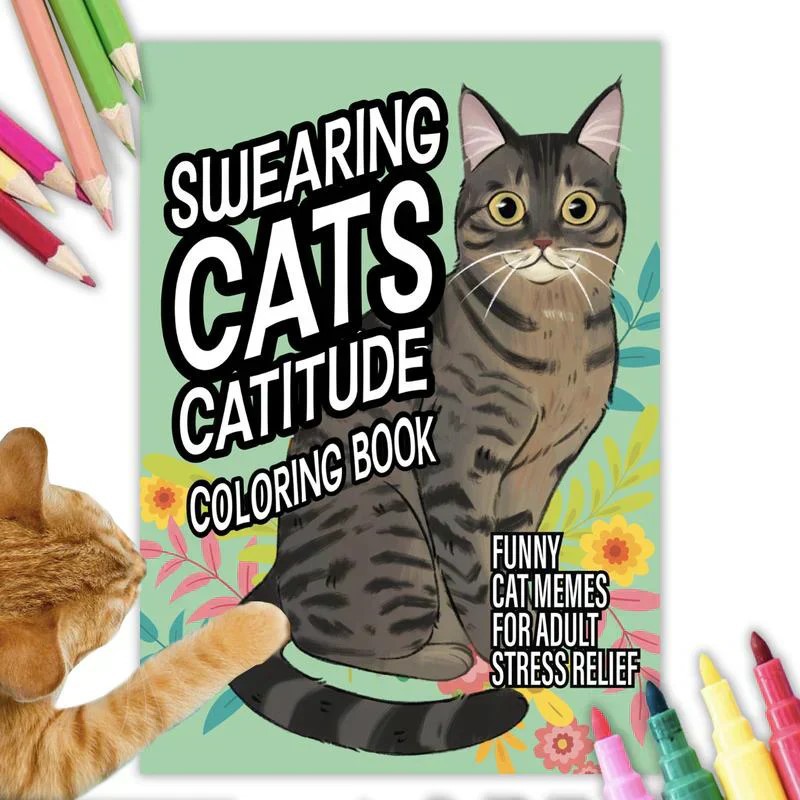 Funny Kitty Memes Coloring Book for Adult Relaxation