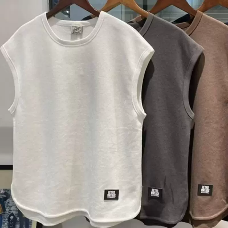美式新款运动健身背心男士夏季潮牌时尚帅气宽松无袖坎肩时尚t恤