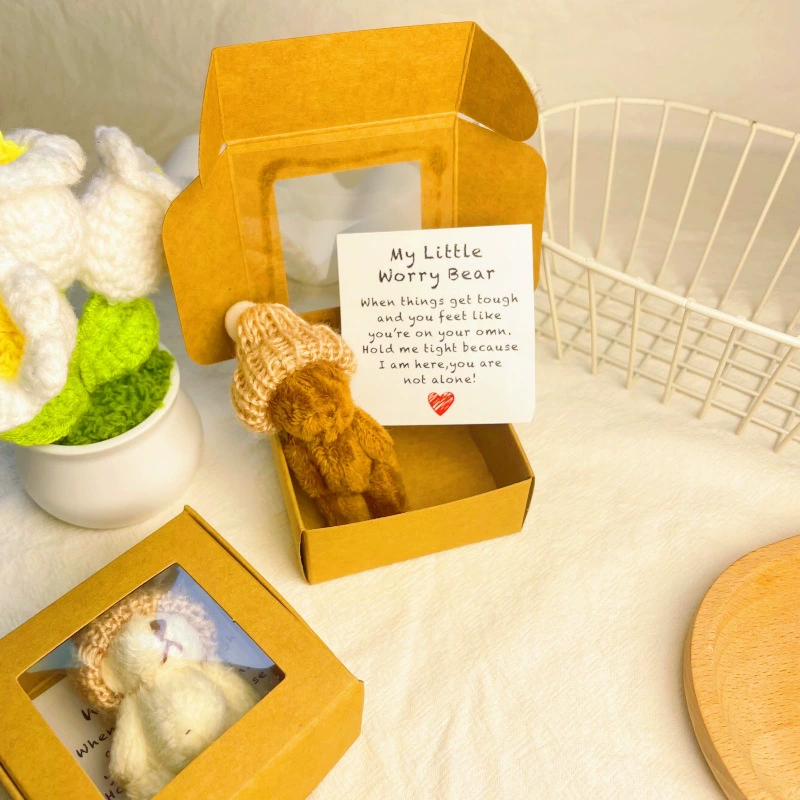 Mini Plush Teddy Bear in Box跨境口袋泰迪熊迷你毛绒熊盒装礼物