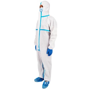 Factory Spot Disposable Sf Breathable Membrane Blue Strip Coverall Waterproof and Dustproof Overalls Visitor Clothing