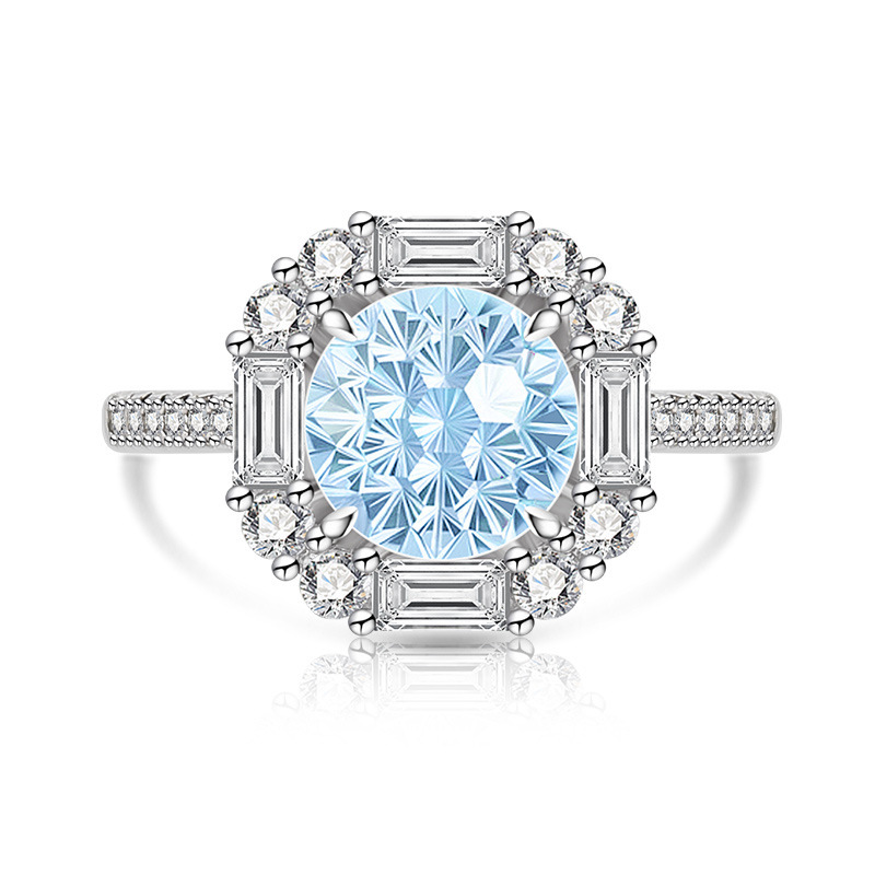 Gold Plated Fireworks Ring With Colored Gemstone And Diamond_voghion.com