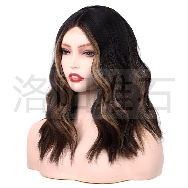 Fashion wigs ladies chemical fiber wig headgear lace wigs short curly hairpicture4