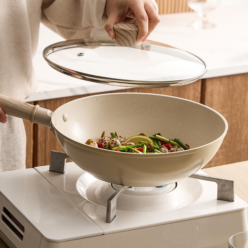 공장 Maifan 스톤 스틱 팬 워크 주방 가스 유도 쿠커 특수 워크 스몰 사이즈 팬 스틱