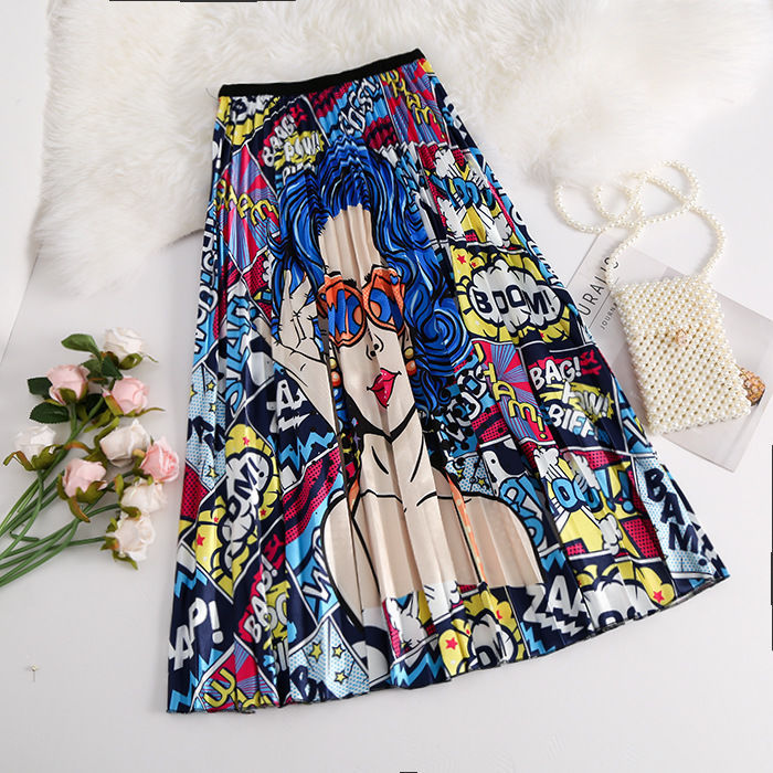 Rainbow Print Pleated Skirt Image 6