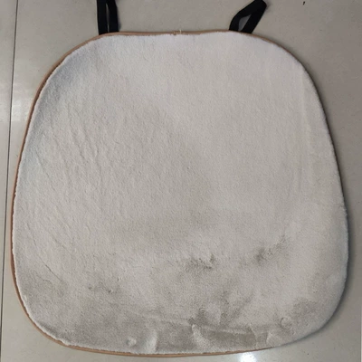 New style faux mink velvet air layer car cushion plush three-piece winter car cotton pad warm Universal single pad (Wool pad) - faux-mink-velvet-square-pad-light-gray