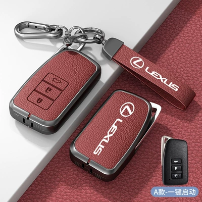for lexus key set Car key bag - standard-type-a-one-click-start-volcanic-red-zinc-alloy-shell-hardware-bracelet