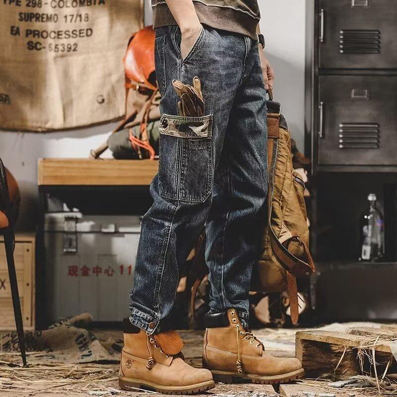 Men's Loose Straight Leg Distressed Workwear Jeans For Spring_voghion.com