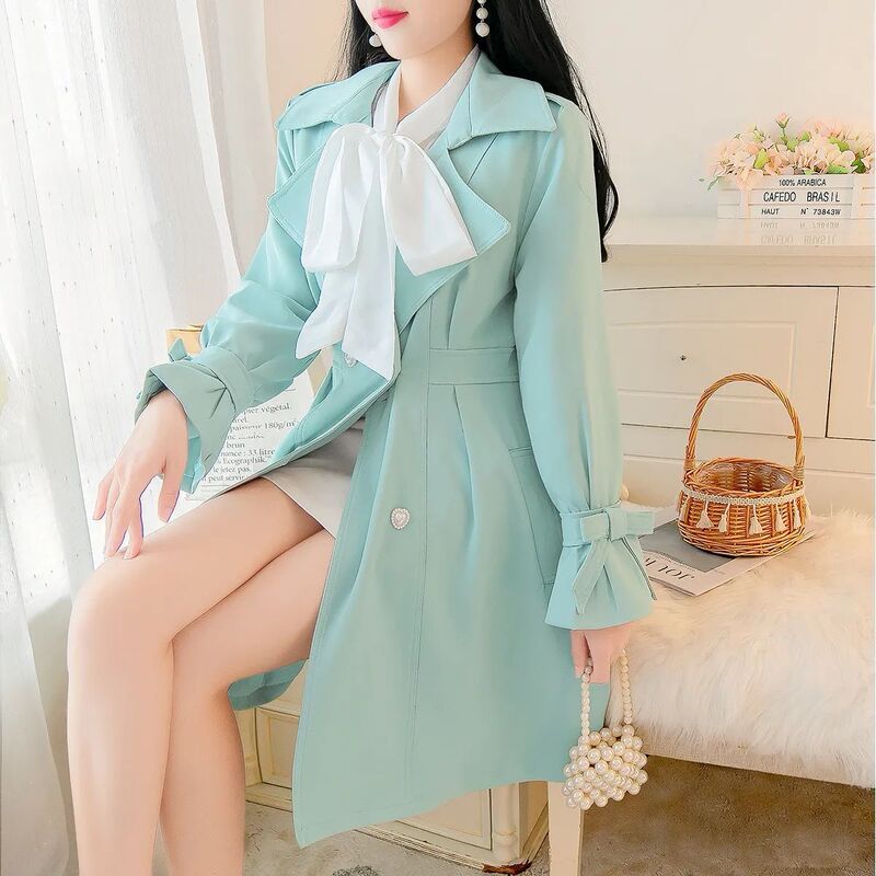 风衣外套女春春秋2025新款韩版小个子收腰显瘦中长款气质流行大衣|undefined
