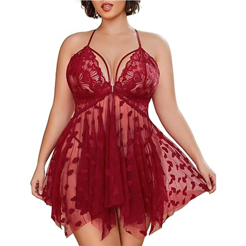 Amazon gran explosión de estilo cruzado con pijama casero sexy ropa interior de encaje de perspectiva de dos piezas pijama de sexo