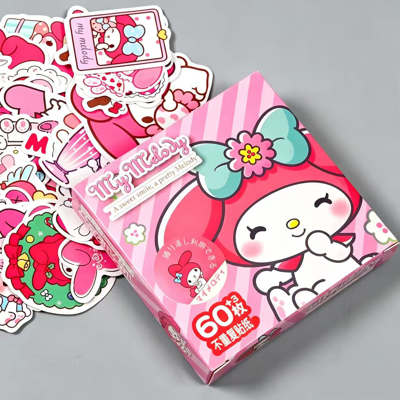 63 pegatinas de caja de regalo para niños encantadores personajes de dibujos animados transfronterizos decoración caliente pegatinas impermeables al por mayor