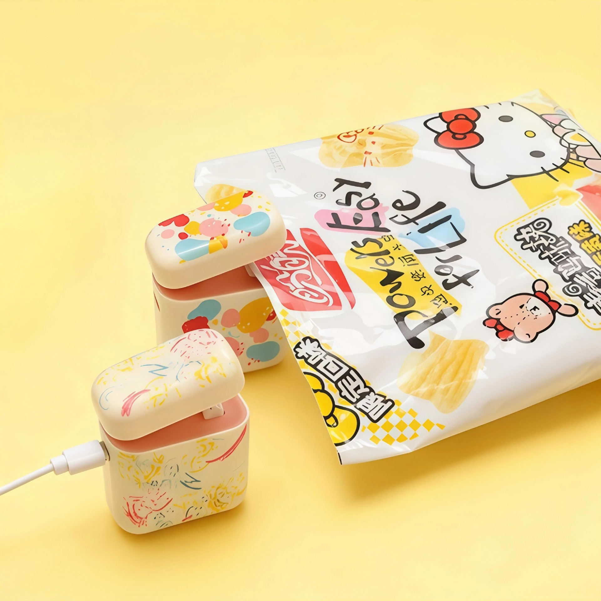 Mini máquina de sellado de mano tipo absorción magnética portátil bocadillos bolsas de plástico de vacío de plástico de alimentos frescos máquina de sellado a prueba de humedad