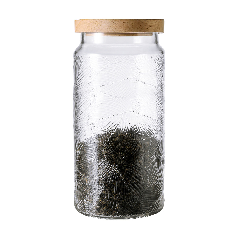 Taza de té de vidrio casera empaquetada separada y sellada Taza de vidrio cubierta de madera de bambú Taza de almacenamiento Taza de té verde Taza de té de crisantemo