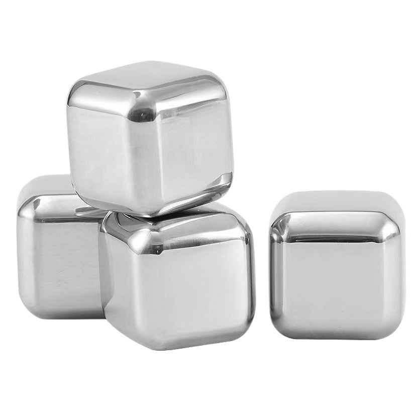 304 Stainless Steel Ice Wine Household Red Wine Whiskey Ice Metal Quick-Frozen Ice Cubes Amazon Hot Sale