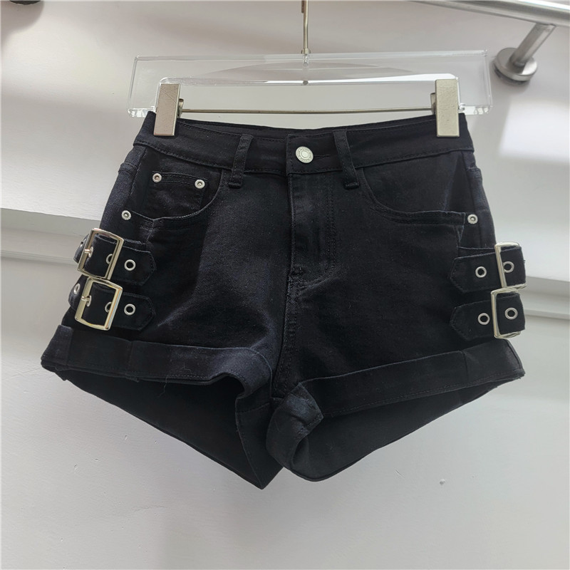 Pantalón Corto Denim con Dobladillo de Cintura Baja para Verano