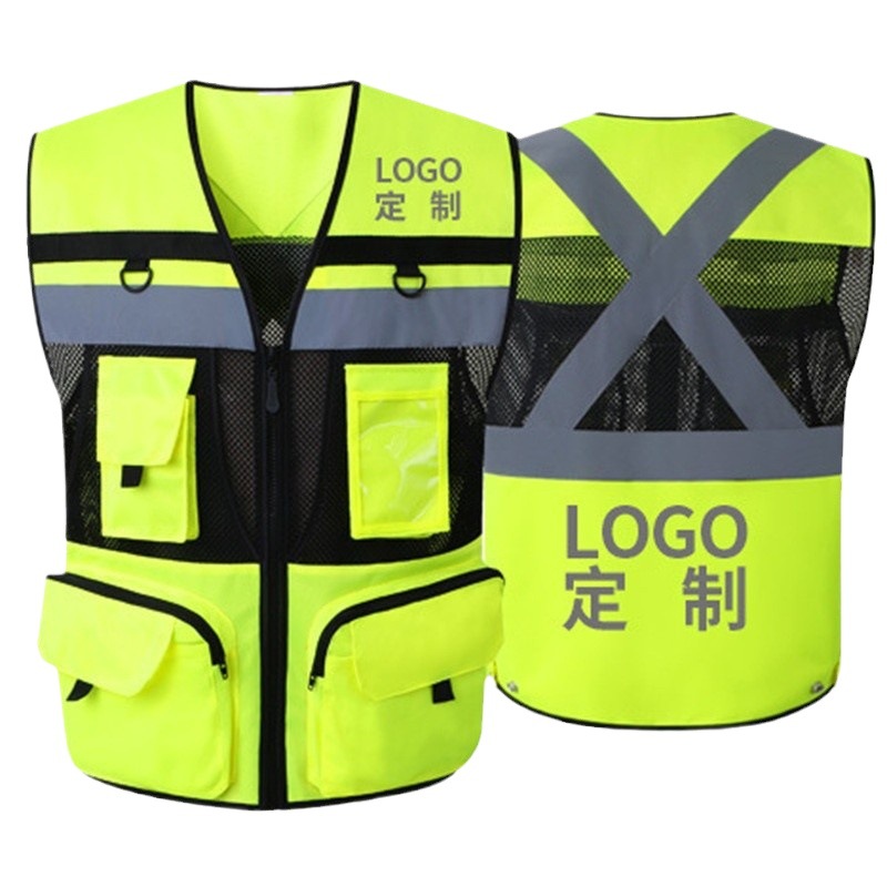 Chaleco reflectante fluorescente para ciclismo o construcción, seguridad vial, transpirable y visible, venta al por mayor