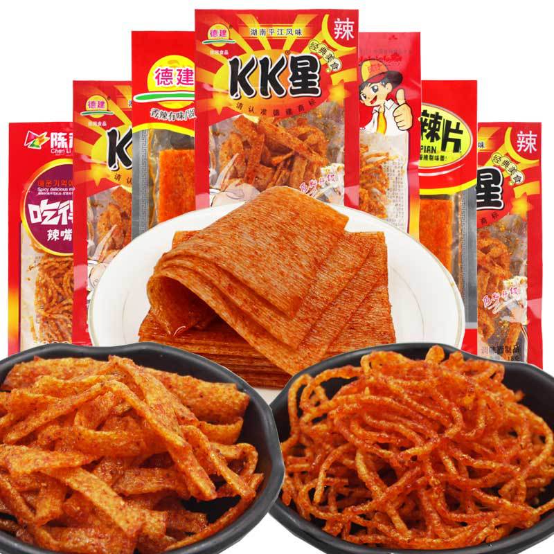 Childhood nostalgia Dejian KK Star Spicy Snacks Super Hot Devil Thread Extreme Spicy Small Noodles Giant Spicy Snacks 
