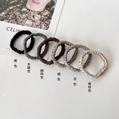 22mm 1cm silk small hair tie mulberry silk satin large intestine small hair care no damage no traces hair rope
