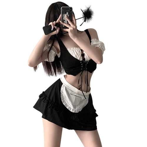 Xianyi sexy lingerie for women without taking off passionate clothes high-end maid uniforms temptation SM bed suit women 459