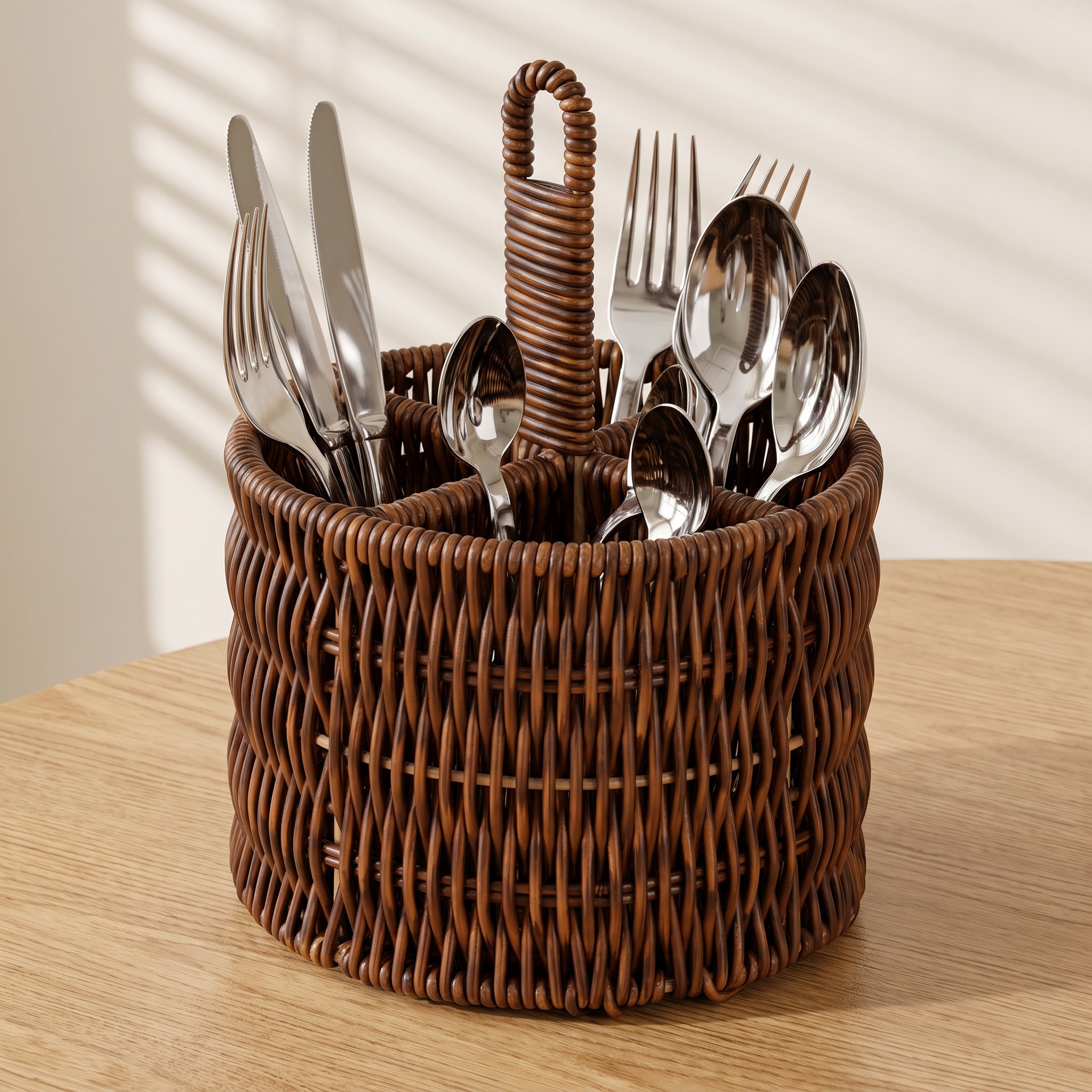 palillos de tubo de imitación de caña trenzada palillos jaula caja de almacenamiento cubiertos de cocina cubiertos de almacenamiento cuchillo y tenedor cubiertos de drenaje rack