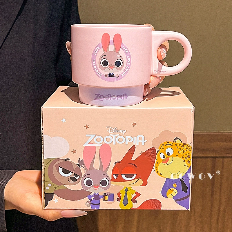Ceramic Mug Set (Zootopia) 4×300 ml Stacking Cups, Character Couple Gift Box