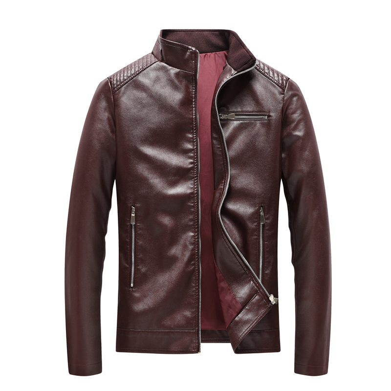 Comercio exterior transfronterizo nuevo chaqueta de hombre casual chaqueta de moda chaqueta de cuello coreano chaqueta de cuero pu chaqueta