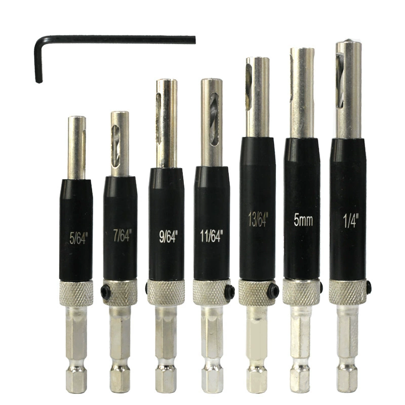 Деревообрабатывающий дырокол для петель сверло инструмент для дверных и оконных петель Черное шестигранное позиционирование отверстий сверление интегрированное деревообрабатывающее сверло