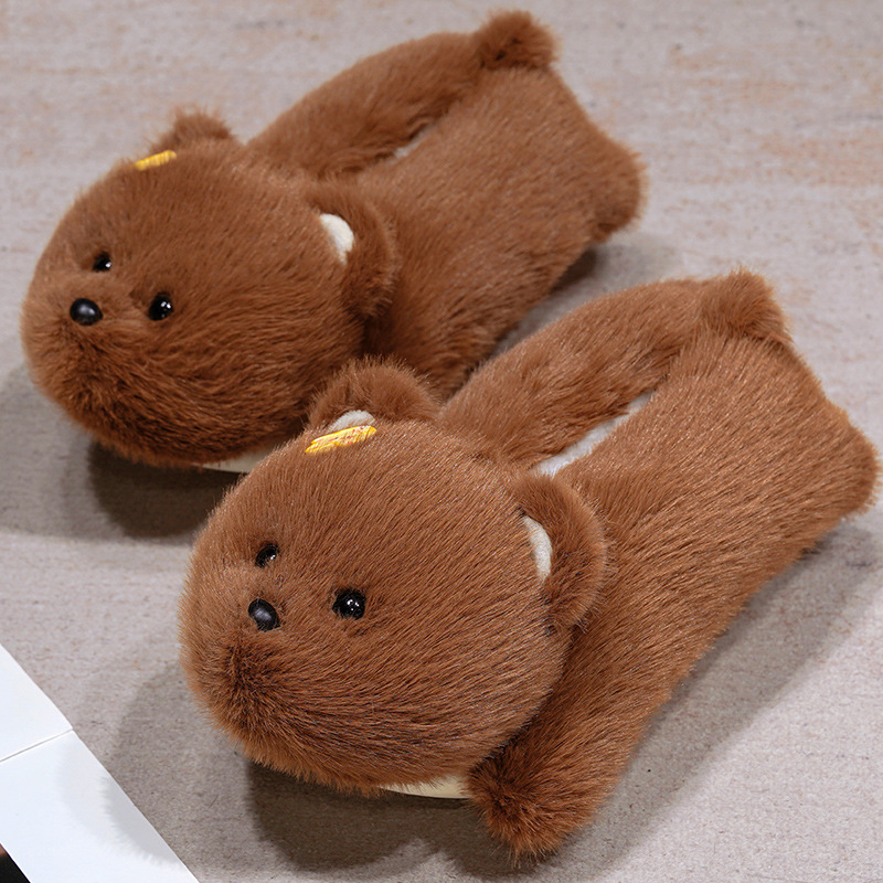 Cartoon transfronterizo pingüino zapatos para el hogar zapatillas de oficina de niñas zapatillas de algodón zapatillas de peluche para niños zapatillas de calentamiento gruesas