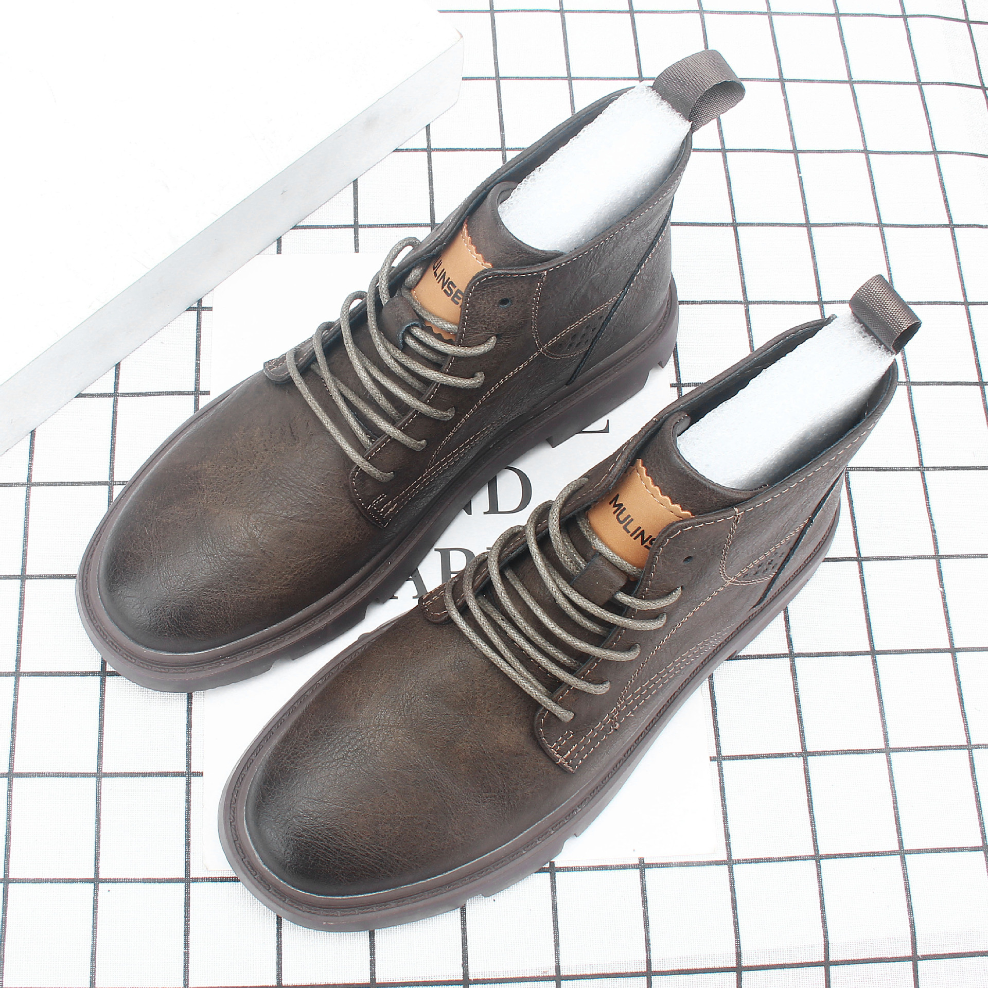 �ﶬ��װѥ2022�¿�Ӣ����ʿ����ѥ��������ϵ���߰�ԲͷƤѥ391