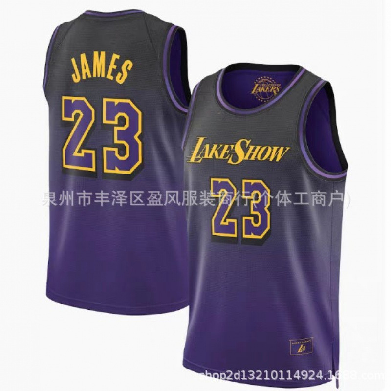 25 new jerseys of the Lakers, No. 23 LeBron James, No. 6 James basketball vest, heat-pressed basketball jersey