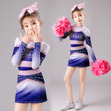 儿童啦啦操演出服长袖新款女童拉拉队表演服舞蹈服竞技赛比赛服女