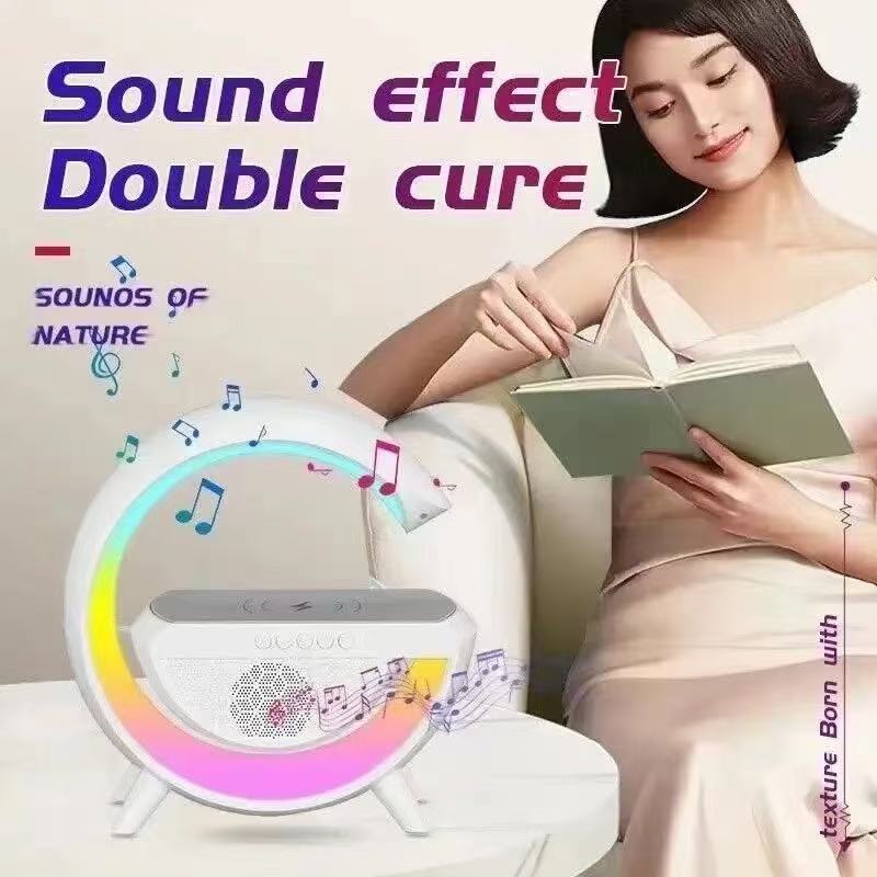 BT-2301 bluetoothワイヤレスオーディオ大Gカラフルな雰囲気ランプ付きワイヤレス充電小夜灯多機能デスクトップUSB|undefined