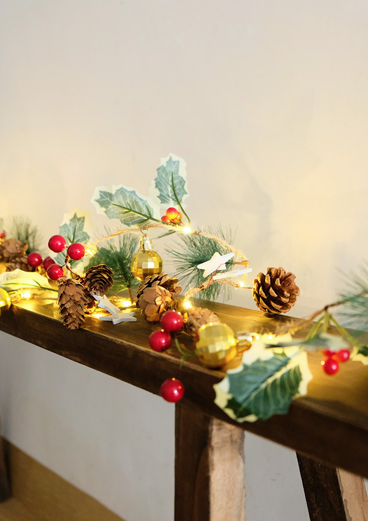 200g Weight Lightings Event & Party Supplies Christmas Fashion Star Pine Cones Plastic Copper Wire Party Lightings