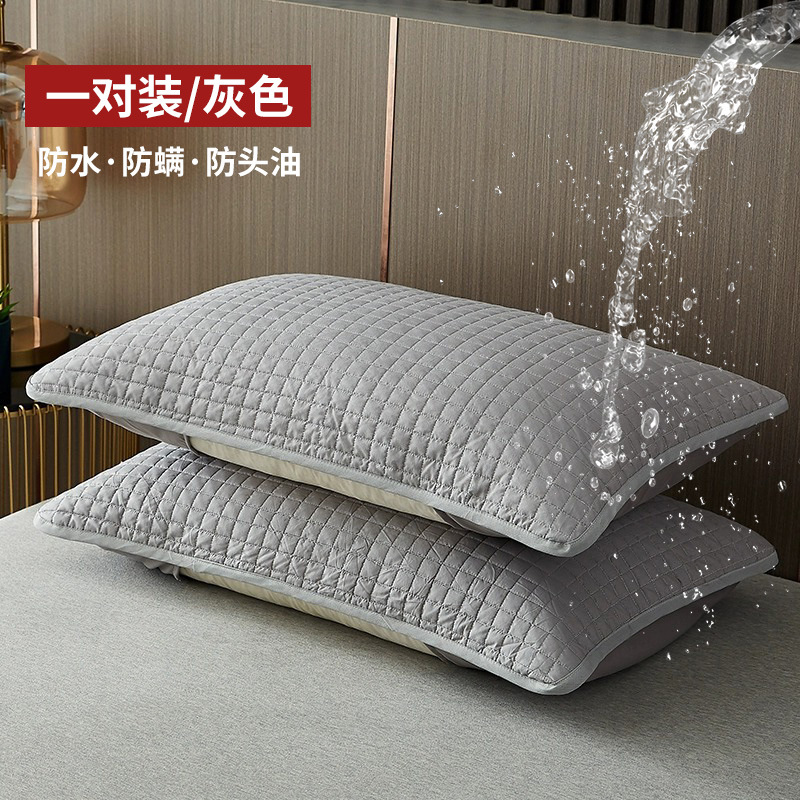 Funda de almohada de algodón, capa protectora de núcleo de almohada, un par de piezas, anti-tabique de aceite para la cabeza, núcleo de almohada sucio, funda protectora de almohada, anti-sudor