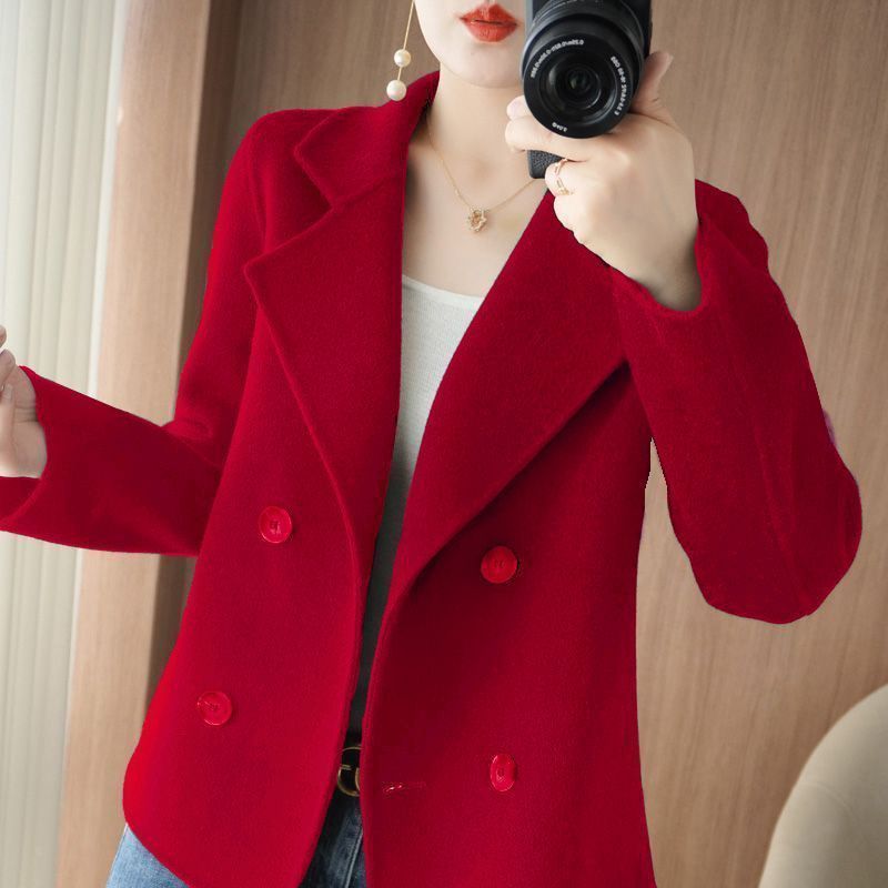 New Petite Mom-Style Woolen Tops, Blazers, Coats, and Jackets for Women, Fashionable 2025 Autumn and Winter Korean Versatile