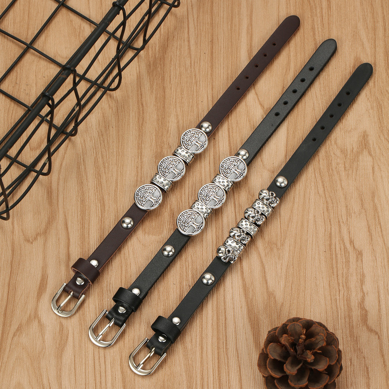 Cross-Border Jewelry European and American Style Leather Bracelet Personalized Retro Men's Wrist Strap Aliexpress Hot Selling Retro Bracelet for Men