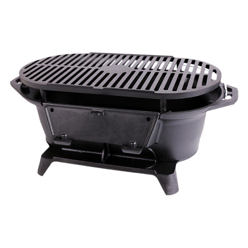 Tols hierro fundido barbacoa estufa sin recubrimiento con red de hornear madera grande grupo acampar picnic al aire libre Jianming olla caliente