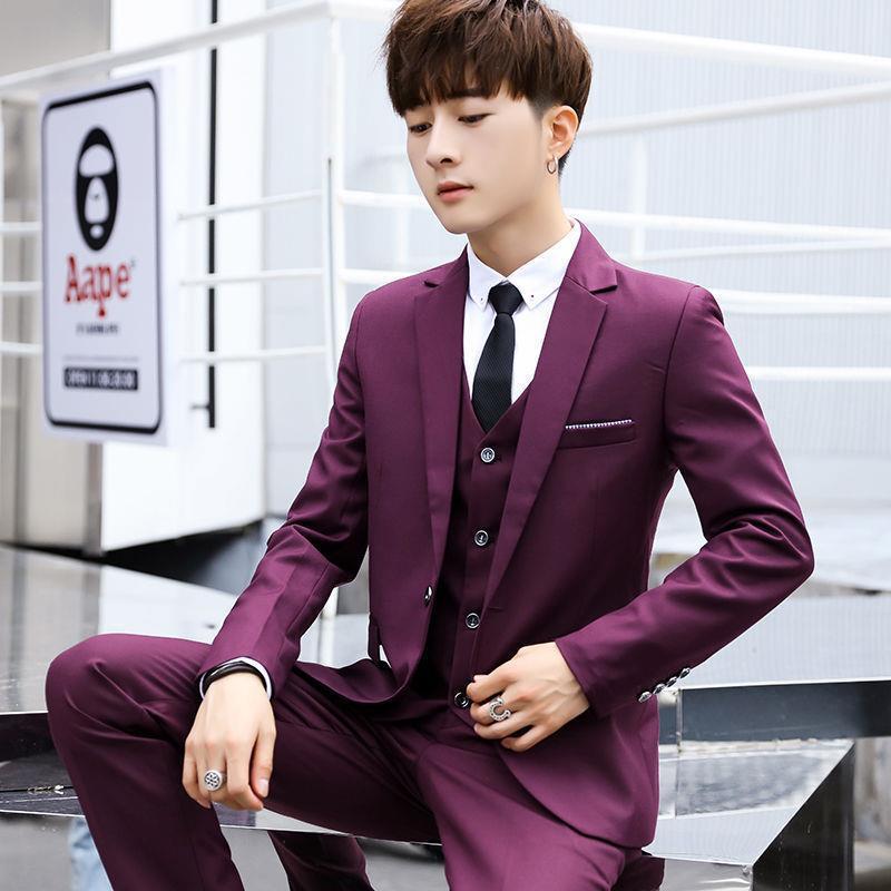 단추 2개. 보라색. 옷 + 바지 + 조끼