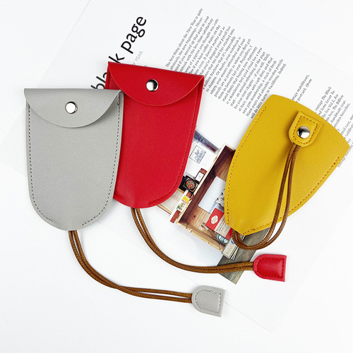 Car pull-out key storage bag portable compact mini key storage bag PU leather key bag
