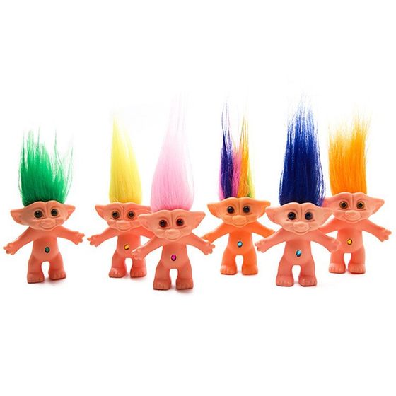 Indian ugly doll PVC retro troll doll 80 nostalgic doll 10cm long hair magic hair toy