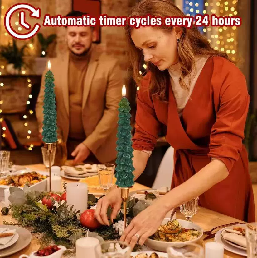 Светодиодная искусственная свеча в виде шишки, парапиновая гирлянда для создания атмосферы на Рождество, оптовая продажа от производителя