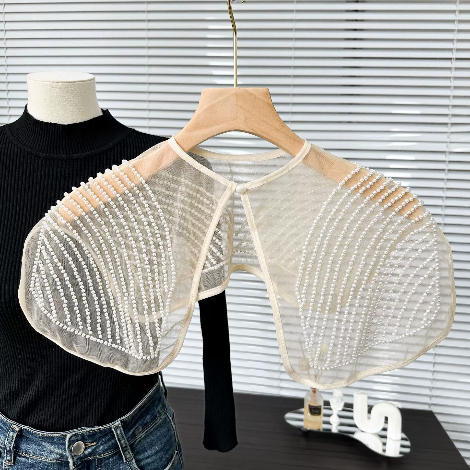 Популярный на экспорт bead shawl с поддельным воротником, украшение одежды и платья, передняя планка и вырез