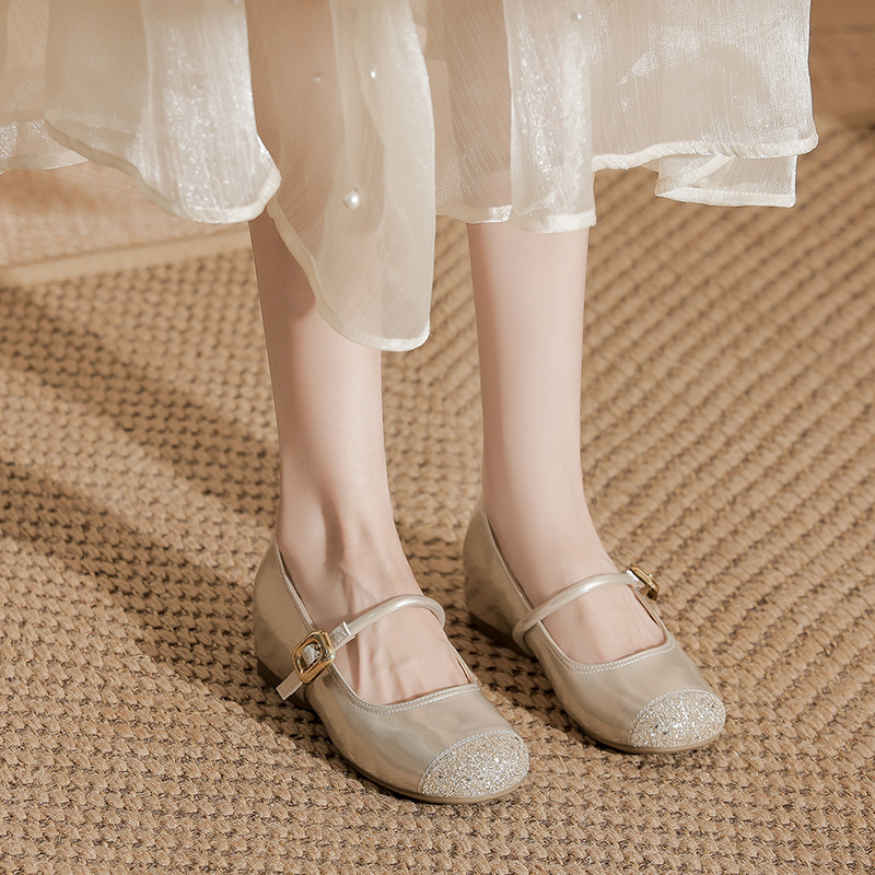 Soft-soled Shallow Mary Jane For Women Internal Height Increase, 2025 New Spring And Autumn Style, Retro French Flat_vogvips.com