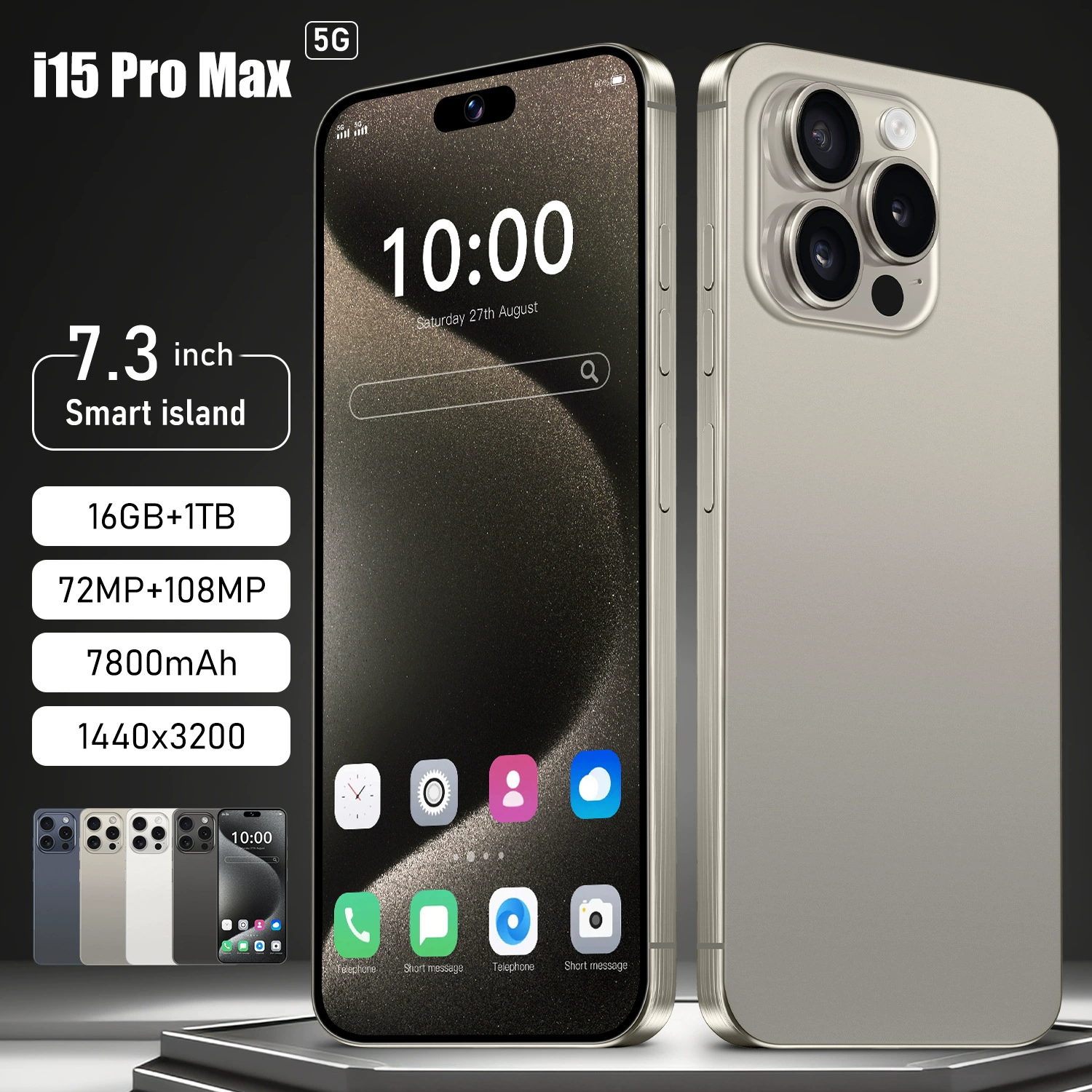 (Cross-border trading), smartphone Dynamic Island, intel core i15, Android 7.3, wide screen