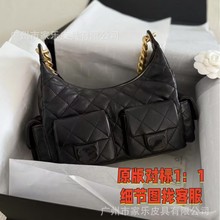 Jennie同款小香CF单肩包腋下包多口袋嬉皮Hobo女包真皮女包斜挎包