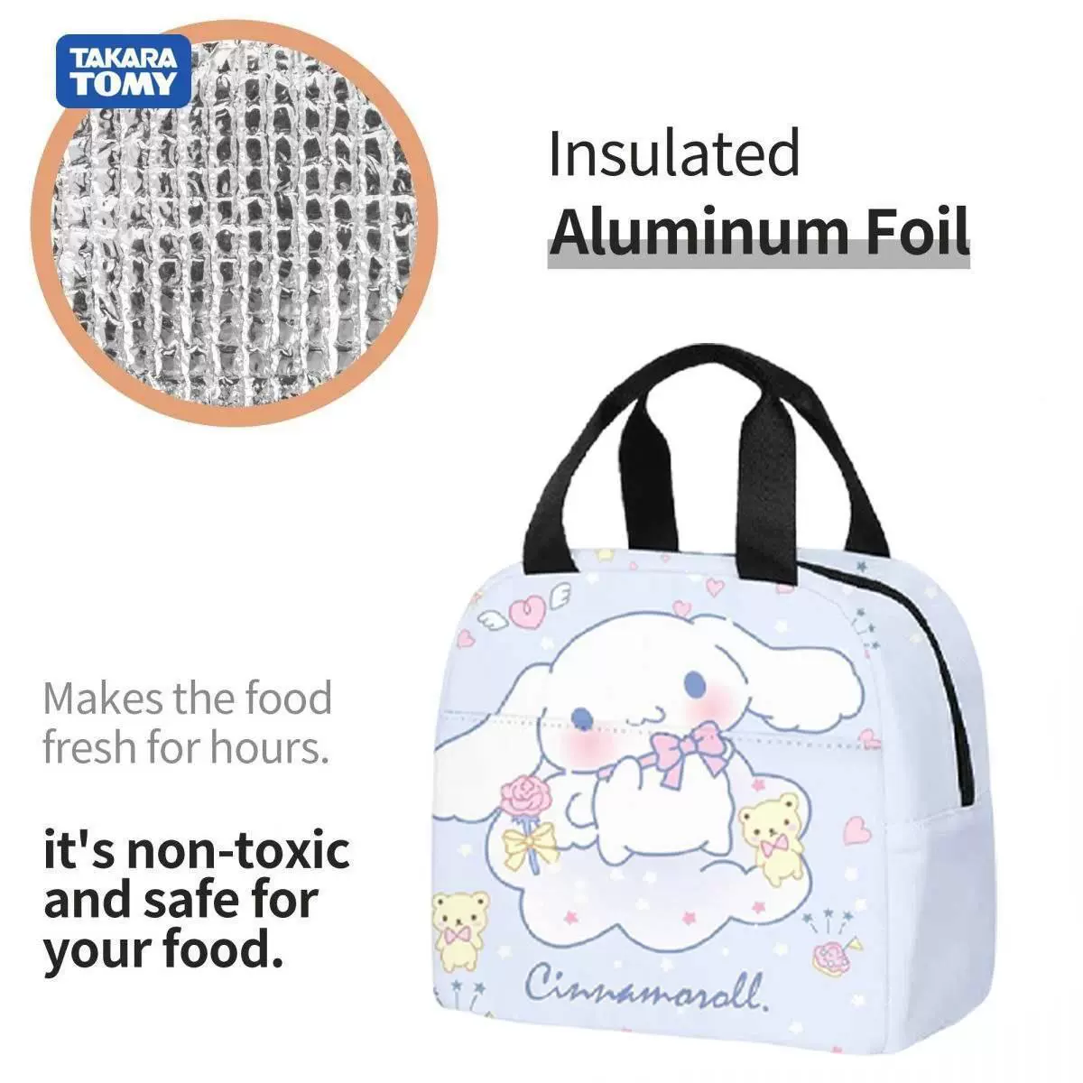 Термосумка (USanrio Aime) с принтом Cinnamoroll, компактный ланч‑бокс, лёгкий