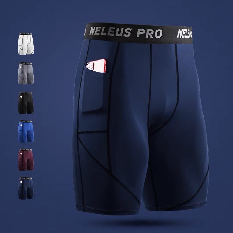 Five-Point Compression Fitness Shorts Quick-Drying Running Tights Marathon Professional Grade Sports Men's Elastic Cycling Pants Five-Point Compression Fitness Shorts Quick-Drying Running Tights Marathon Professional Grade Sports Men's Elastic Cycling Pants
